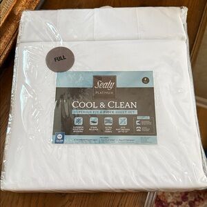 Sealy Platinum Cool & Clean White Sheet Set. Size Full. 6 piece.